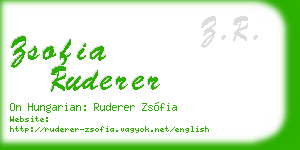 zsofia ruderer business card