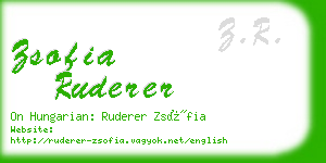 zsofia ruderer business card